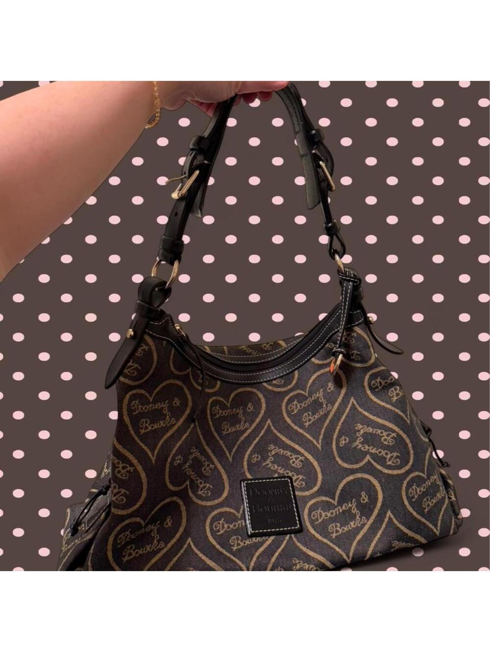Dooney & Bourke Brown and Tan Hobo Bag